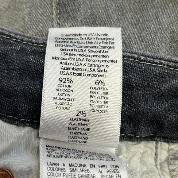 Mother The Looker Gray Medium Wash High Rise Distressed Fray Ankle Jeans Size 27 - Picture 12 of 16